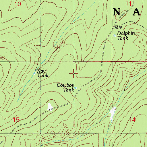 Topographic Map of Cowboy Tank, AZ