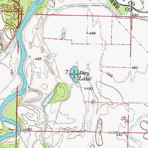 Topographic Map of Day Lake, IL