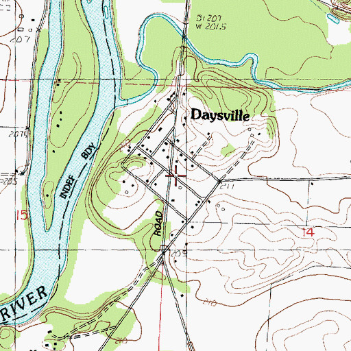 Topographic Map of Daysville, IL