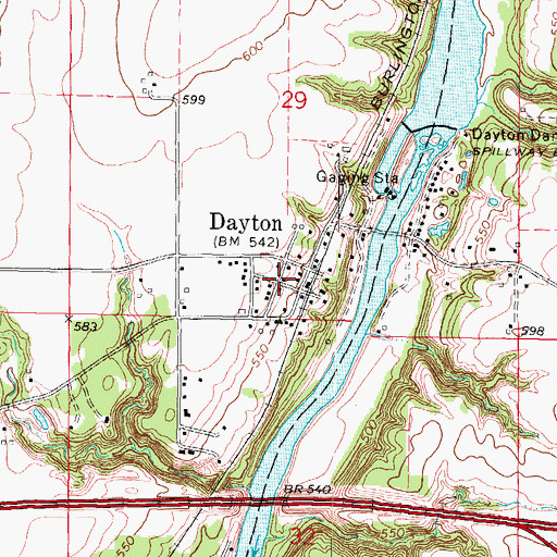 Topographic Map of Dayton, IL