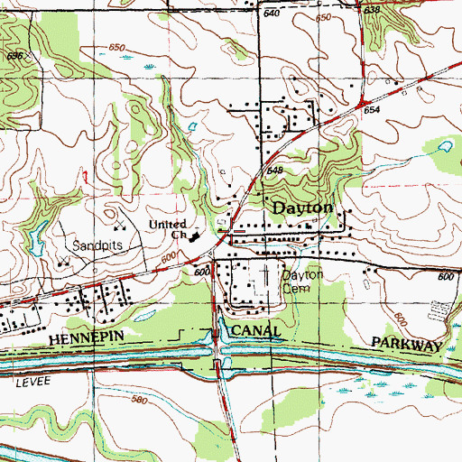 Topographic Map of Dayton, IL