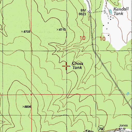 Topographic Map of Cross Tank, AZ