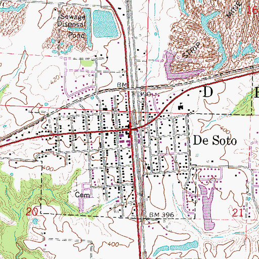 Topographic Map of De Soto, IL