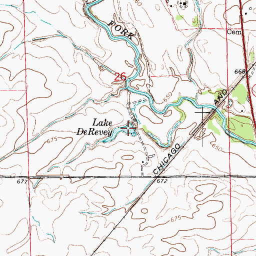 Topographic Map of Lake DeRevey, IL