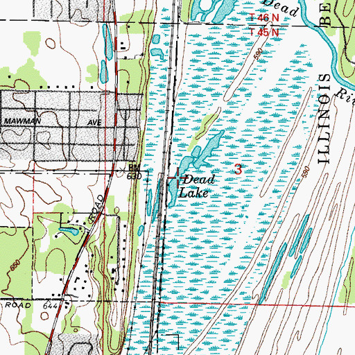 Topographic Map of Dead Lake, IL