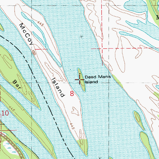 Topographic Map of Dead Mans Island, IL