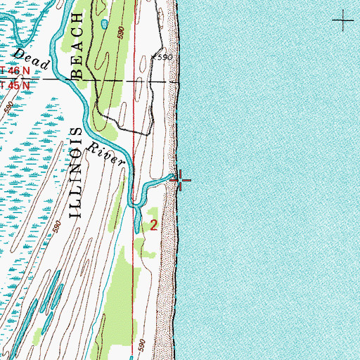 Topographic Map of Dead River, IL