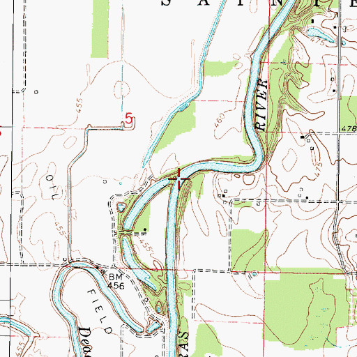 Topographic Map of Dead River, IL