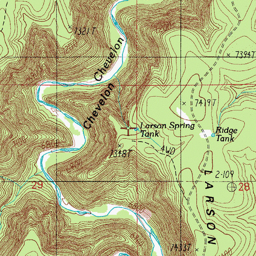 Topographic Map of Larson Spring Tank, AZ