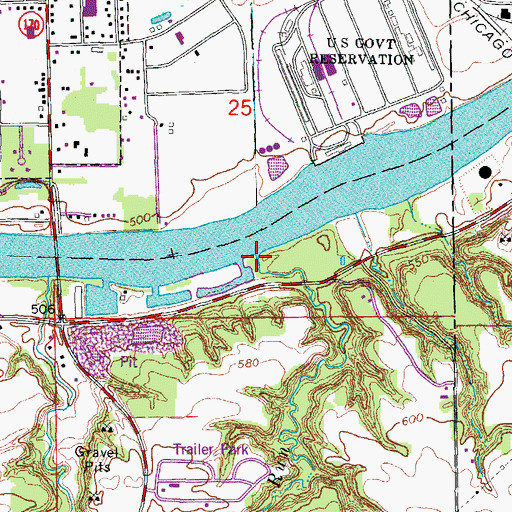 Topographic Map of Deadly Run, IL