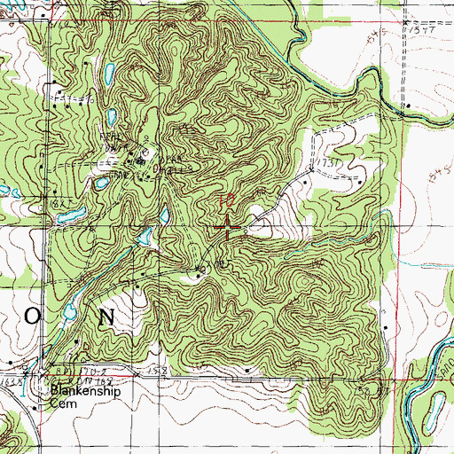 Topographic Map of Dean Hills, IL