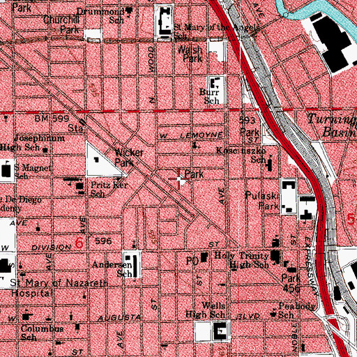 Topographic Map of Dean Playground, IL
