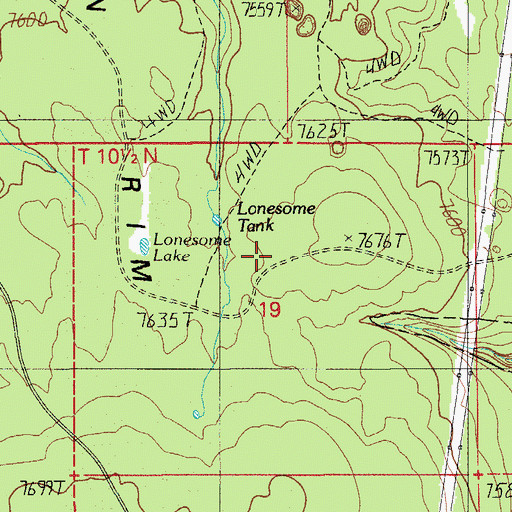 Topographic Map of Lonesome Tank, AZ