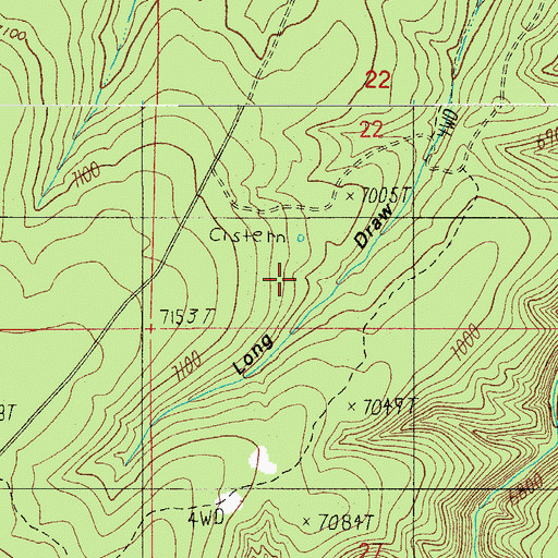 Topographic Map of Long Draw Water Catchment, AZ