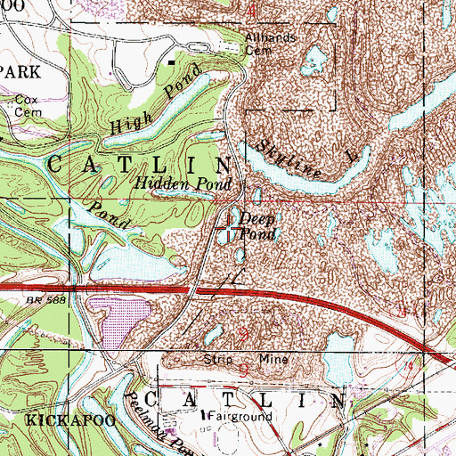 Topographic Map of Deep Pond, IL