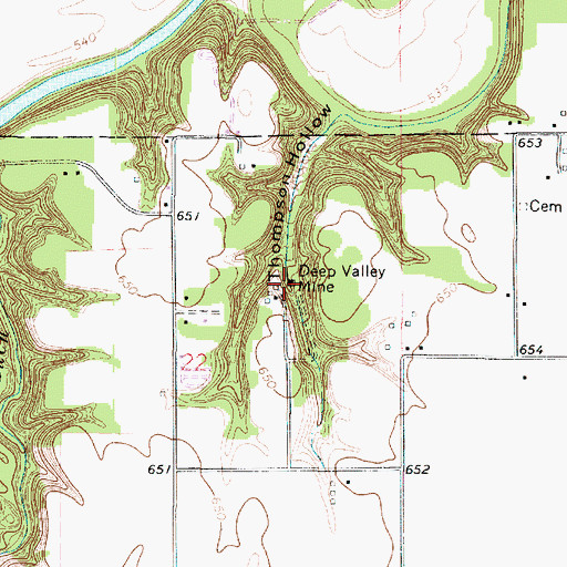 Topographic Map of Deep Valley Mine, IL