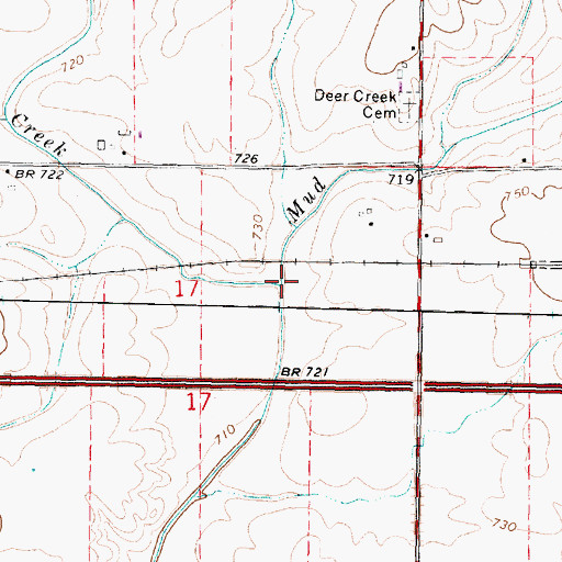 Topographic Map of Deer Creek, IL