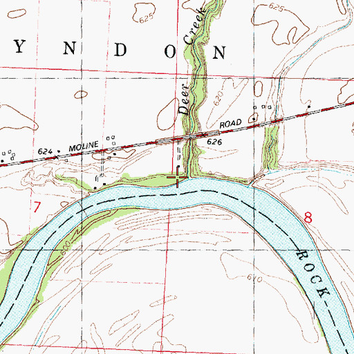 Topographic Map of Deer Creek, IL