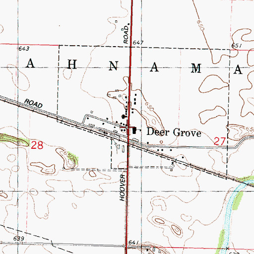Topographic Map of Deer Grove, IL