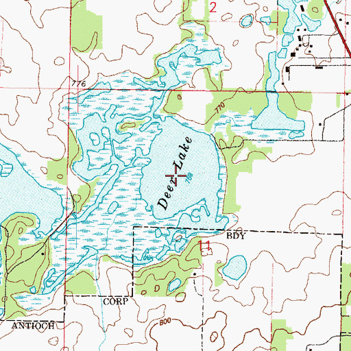 Topographic Map of Deer Lake, IL