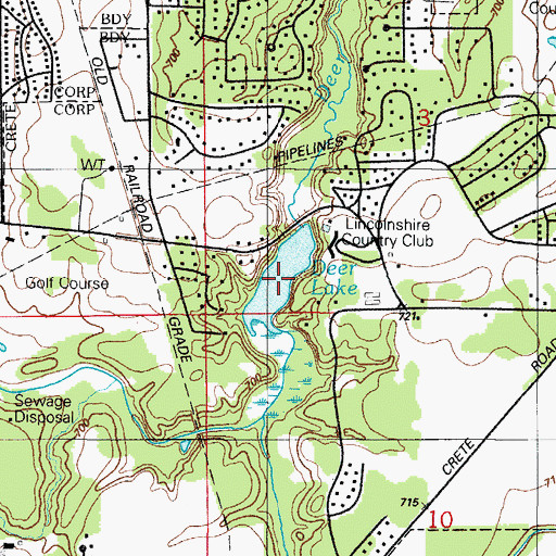 Topographic Map of Deer Lake, IL