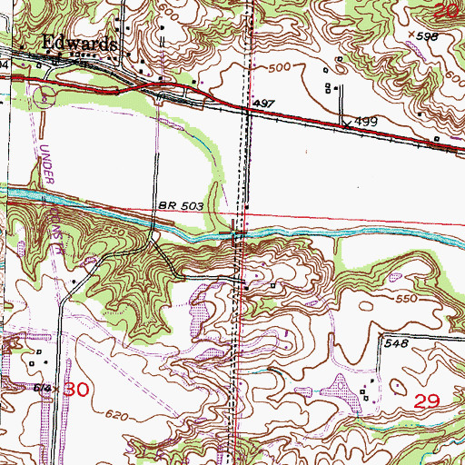 Topographic Map of Deer Lick Creek, IL