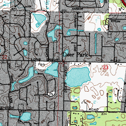 Topographic Map of Deer Park, IL