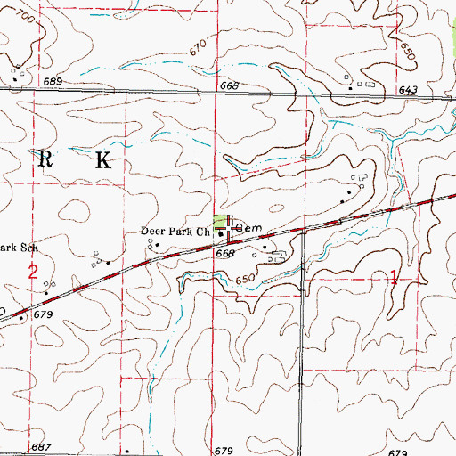 Topographic Map of Deer Park Church, IL