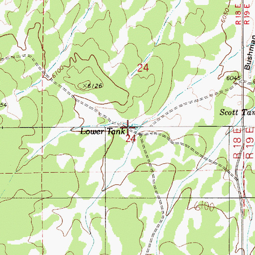 Topographic Map of Lower Tank, AZ