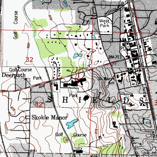 Topographic Map of Deerpath Middle School, IL