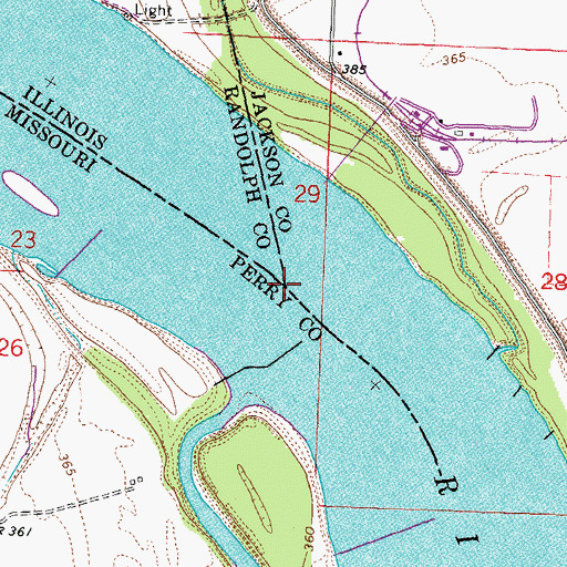 Topographic Map of Degognia Creek, IL
