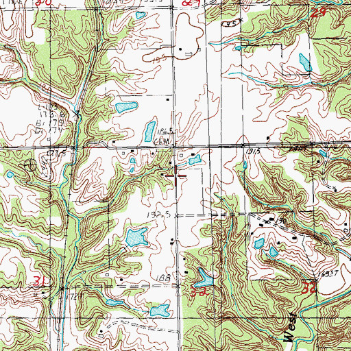 Topographic Map of Dehne School (historical), IL