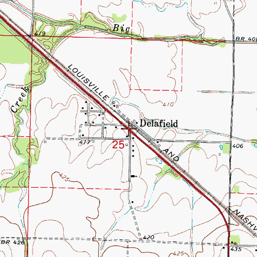 Topographic Map of Delafield, IL