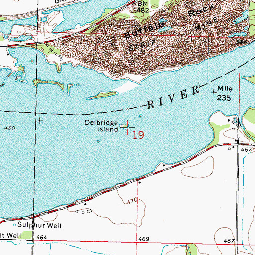 Topographic Map of Delbridge Island, IL