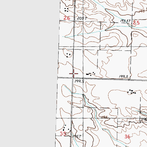 Topographic Map of Delhi School (historical), IL