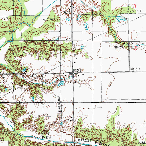 Topographic Map of Delno School (historical), IL