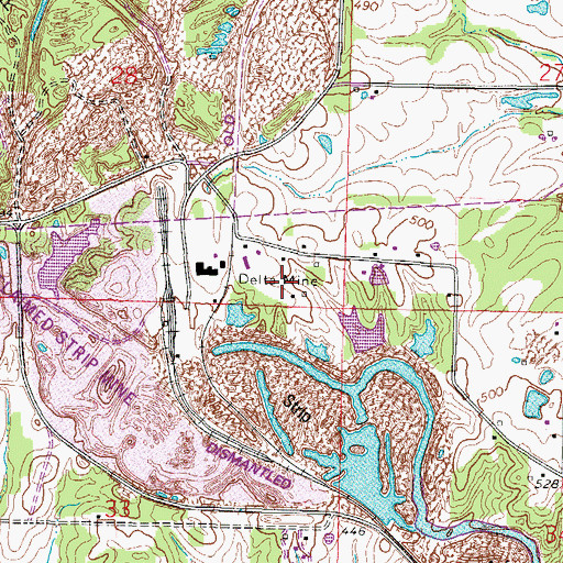 Topographic Map of Delta Mine, IL