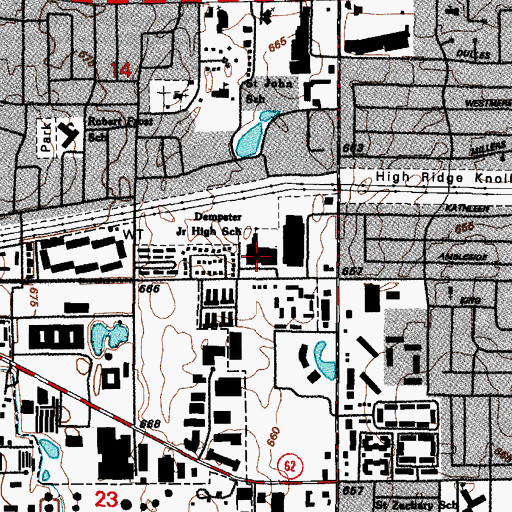 Topographic Map of Dempster Junior High School, IL