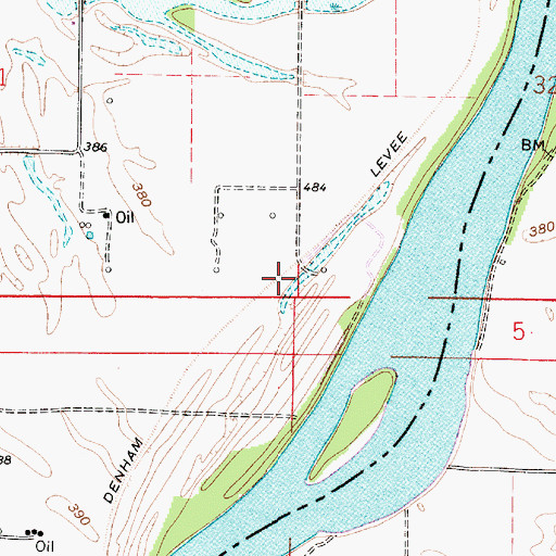 Topographic Map of Denham Levee, IL