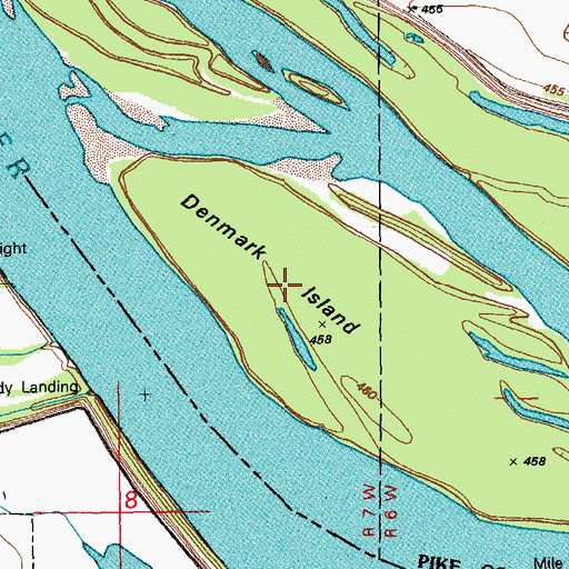 Topographic Map of Denmark Island, IL