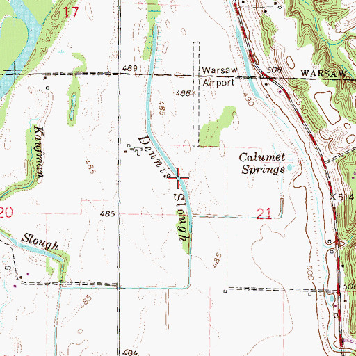 Topographic Map of Dennis Slough, IL