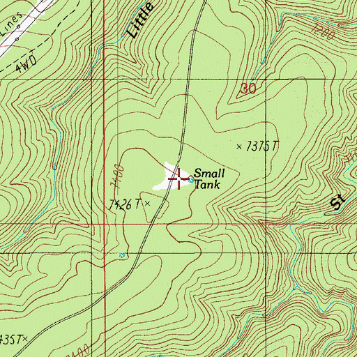 Topographic Map of Middle Smith Tank, AZ