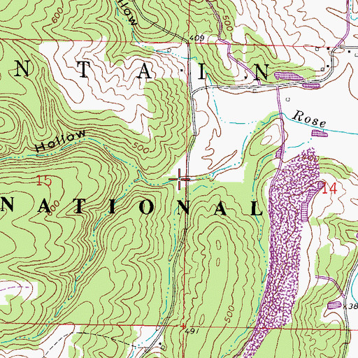 Topographic Map of Dennison Hollow, IL