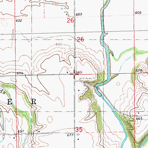 Topographic Map of Denny School (historical), IL