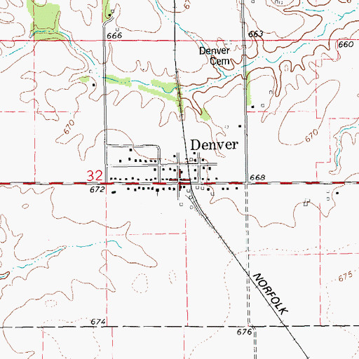 Topographic Map of Denver, IL