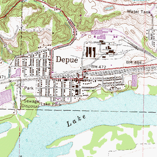 Topographic Map of Depue, IL