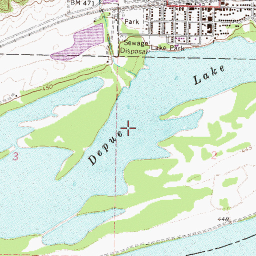 Topographic Map of Depue Lake, IL