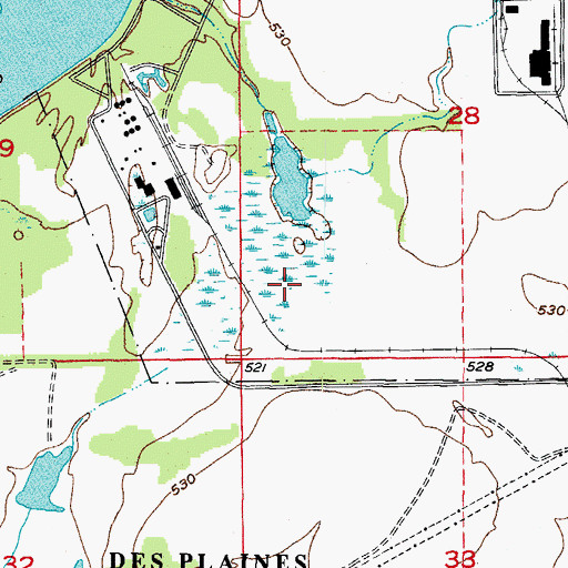 Topographic Map of Des Plaines State Conservation Area, IL
