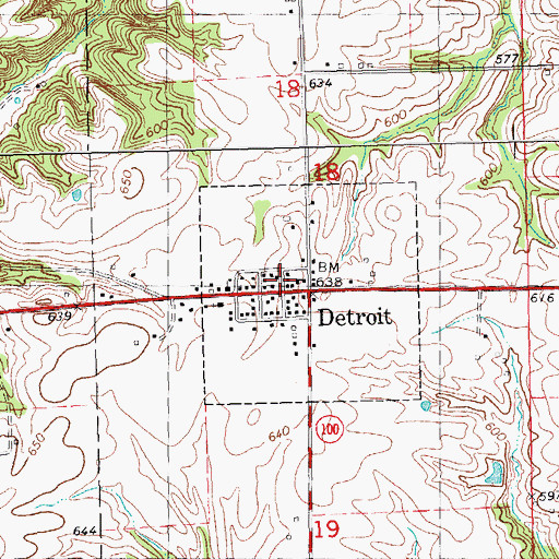 Topographic Map of Detroit, IL