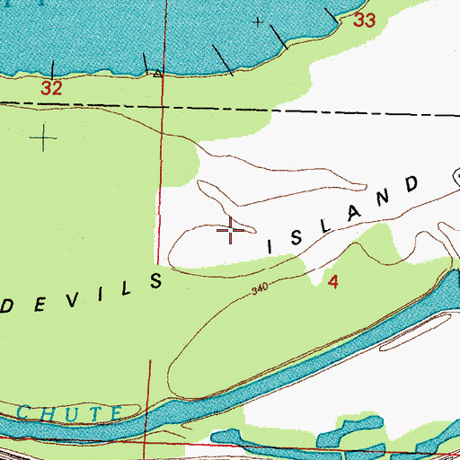 Topographic Map of Devils Island, IL